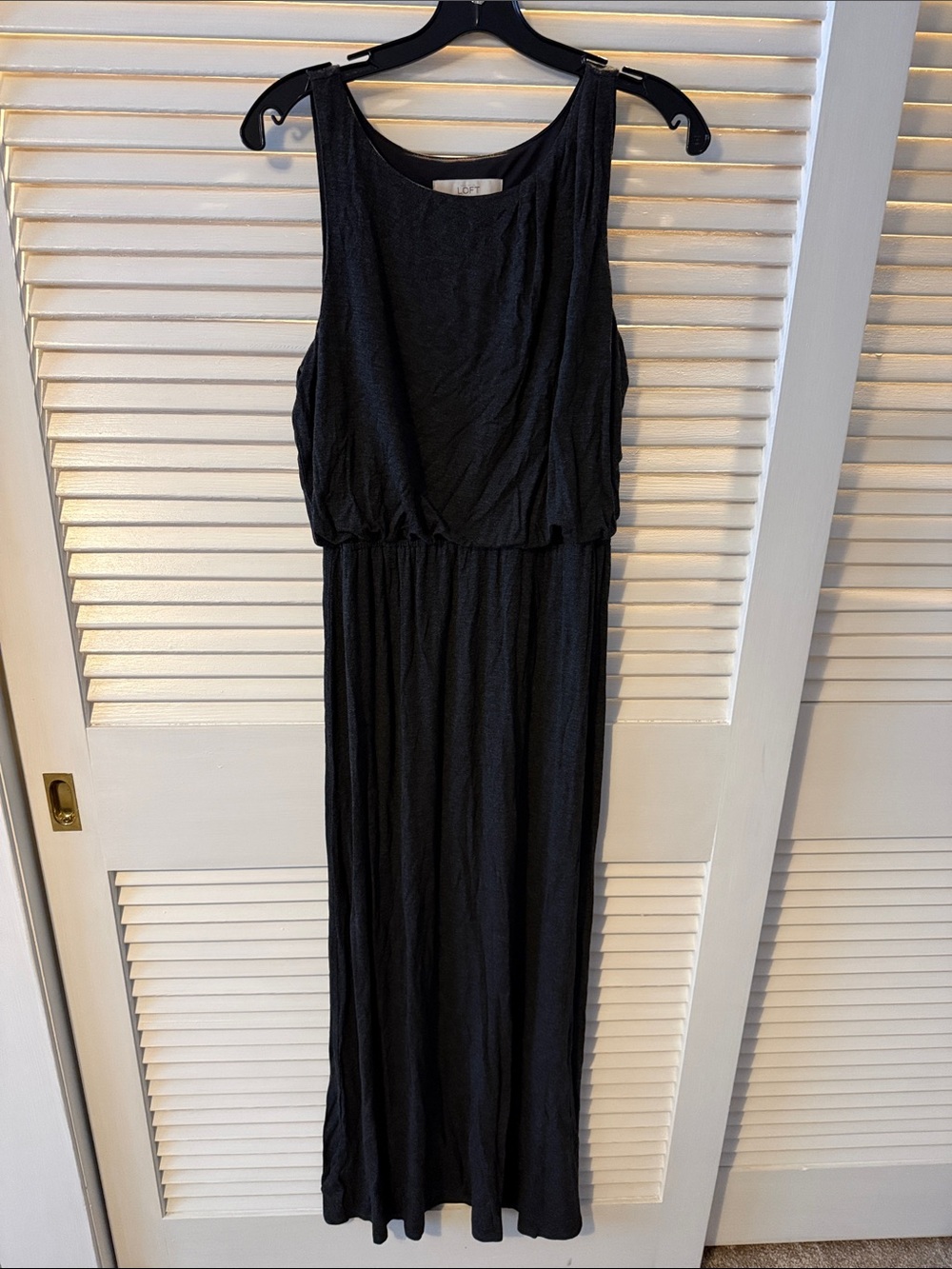Classic Charcoal Gray Sleeveless Maxi Dress